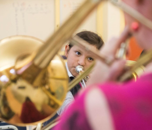 SBUSD Supported Program - BRAVO! student playing an instrument